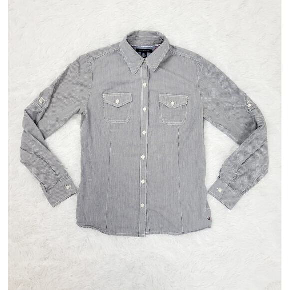 Tommy Hilfiger Pinstripe Button Down Shirt Small - Picture 1 of 6